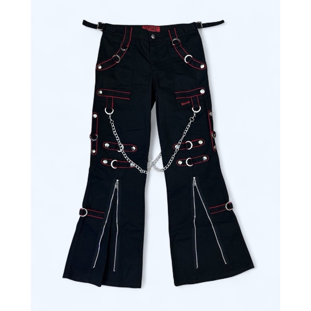 TRIPP NYC BY DAANG GOODMAN PANTS WOMENS 25/1 RED BLACK GOTH STEAMPUNK